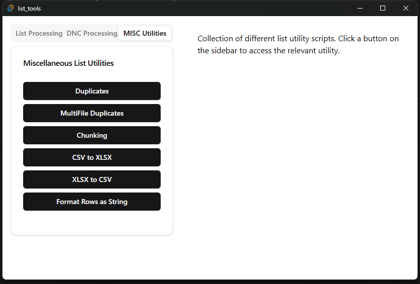 Tauri list tool screenshot 2